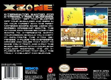 X Zone (Japan, USA) box cover back